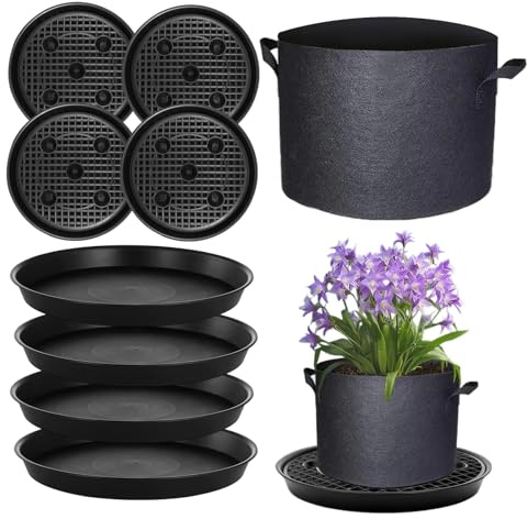 Vassoi antigoccia per vasi da fiori, sottovasi rotondi in nera in antiscivolo, per interni, aiuole, serre, balcone, giardino, prato, agricoltura