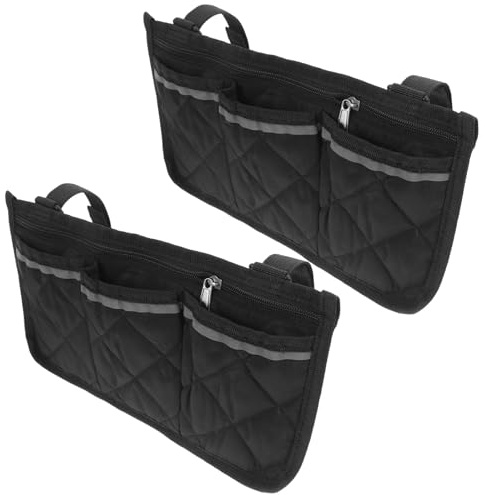 BAZEITFLOW 2 Stück Rollstuhl Seitentaschen mit Reflektoren Großem Fassungsvermögen Organizer Taschen für Rollator Rollstuhl