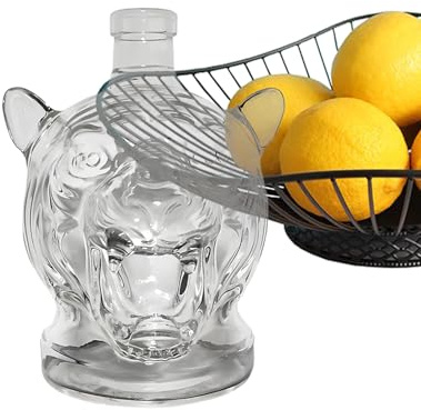 Zibeem Decantadores para alcohol, botella de para licor, barra de perfil de cabeza de tigre, contenedor de bebidas para vino, bourbon, brandy, vodka, coñac, tequila Spirit