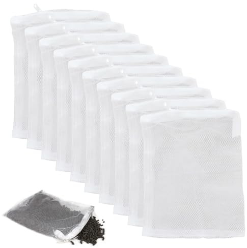 YAYNO 10 Pezzi sacchetti filtro per acquario 15 x 20 cm Sacchetti filtranti riutilizzabili in Nylon con Cerniera in plastica rete fine con chiusura lampo sacchetti a rete riutilizzabili
