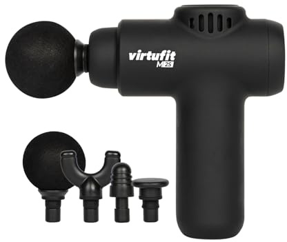 VirtuFit M2S Massagepistole – 30 Geschwindigkeiten – Tiefe Muskelmassage mit 6 mm Amplitude – Mini Massagegerät mit 4 Aufsätzen – Kompakt & Leise