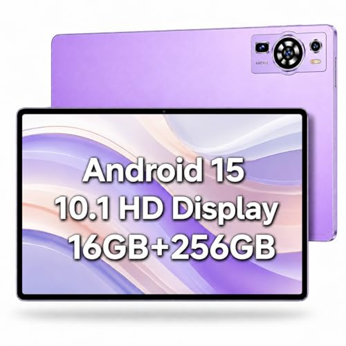UXD Tablet 10,1 Zoll Android 15 mit Tastatur, 4G LTE Tablet mit SIM Karte, WLAN 6, Octa-Core, 8000mAh Akku, IPS Display, Bluetooth, USB-C (Lila, 256, GB)