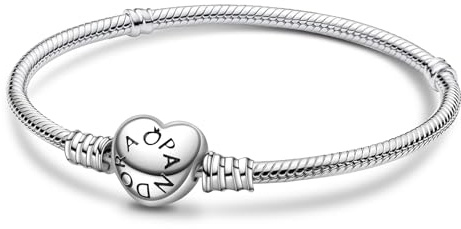 Ruaidhra Moments Herz Charms Anhänger Armband Damen Sterling Silber 925,Charm für Armbänder,Schlangenkette,Bettelarmband,Bracelet for Women,Geburtstagsgeschenk,Geschenk für Frauen,17cm