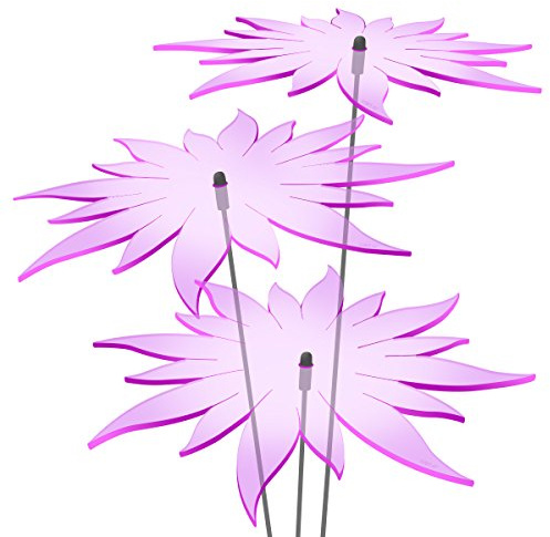SUNPLAY Sonnenfänger - Sonnenblumen Set - 3X Lila - Ø 20 cm Durchmesser + Schwingstäbe