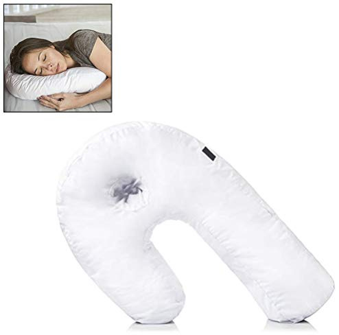 Laduup Side Sleeper U-Form Kopfstütze Seitenschläferkissen, Anti-Schnarch-Kissen, Wirbelsäule korrigieren,Side Sleeper Kopfstütze für Ohren, Nackenschmerzen, Schulterbeschwerden