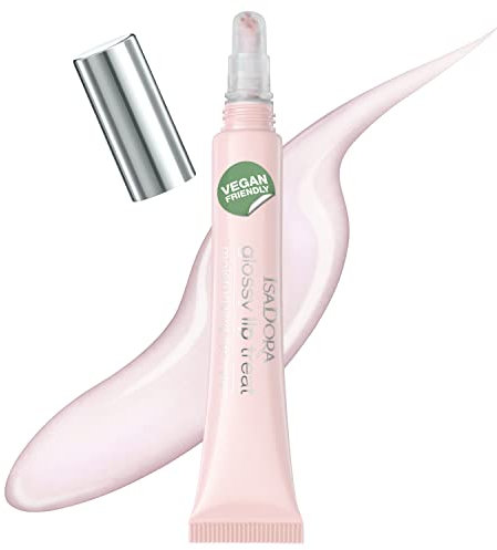 IsaDora Glossy Lip Treat Lipgloss - Pflegender Lip Gloss für volle Lippen - Stimuliert Kollagenbildung - Einzigartiger Glanz ohne zu kleben - Vegan mit Shea-Butter - Clear Sorbet
