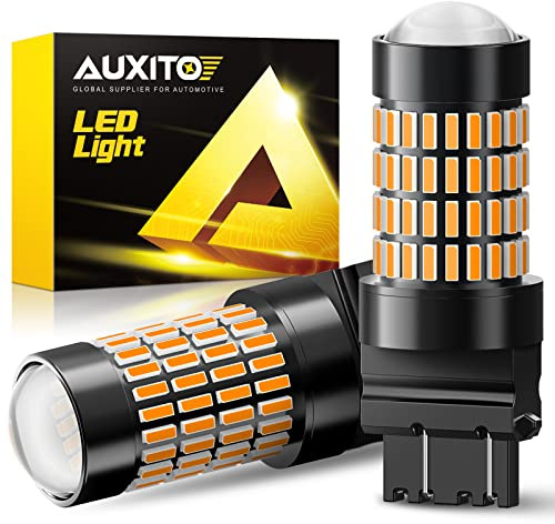 AUXITO 3157 LED Bulbs Amber for Turn Signal Lights, Super Bright 3056 3156 3057 4157 LED Bulbs with Projector for Turn Signal Blinker Reverse Back Up Parking Marker License Plate Lights