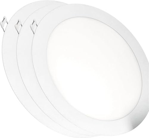 AntDau71-3 x Faretti Led da Incasso rotondo luce bianca Naturale 4200k led integrati luci ultrasottili soffitto illuminazione interno Lampada Plafoniera da Incasso Cartongesso (18 watt (22x22cm))