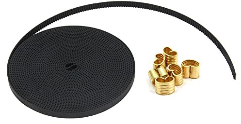 Befenybay Offener Zahnriemen aus Gummi, Länge 5 m, Breite 6 mm, mit 6 Kupfer-Schnalle für 3D-Drucker (Gürtel + Kupferschnalle)