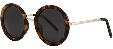 JOOX Runde Kreise Sonnenbrille Damen Polarisiert UV400 Schutz, Retro Metall Brille Groß