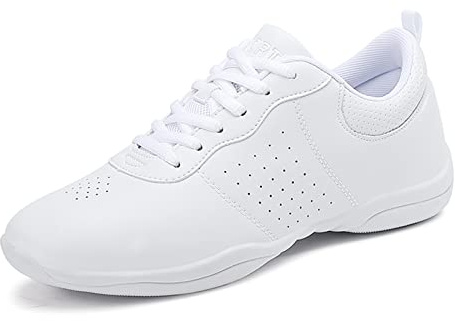 FOFOWHAT White Cheerleading Shoes for Girls Athletic Training Performance Dance Shoes Competition Cheer Tennis Walking Sneakers 3.5 Big Kid