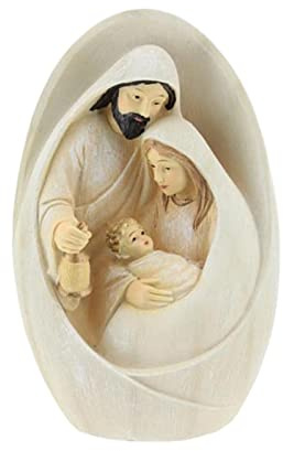 Pomurom Nativity Set, Traditional Scene With Resin Figures, Jesus Birth Statue Crib Stable, Tabletop Ornaments for Garden Decorations