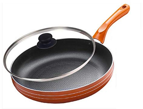 OQHAIR Nonstick Frying Pan Copper Pan with Stainless Steel Handle Round Frying Pan for Broiling Steaming and Braising, Dishwasher Safe