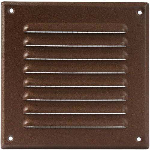 Vent Systems - Griglia di ventilazione quadrata in metallo marrone, 12,7 x 12,7 cm (interno), deflettore di ventilazione, feritoie incorporate in rete HVAC, per bagno, casa, ufficio, cucina, 16,5 x