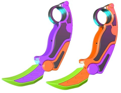 MERIGLARE Rettichmesser Spielzeug, Kleines Rettichmesser, Partygeschenk, Neuheit, Kinderpreis, Sensorisches Spielzeug, Sensorisches Messer, Fidget für Kinder, K, Orange-Violett