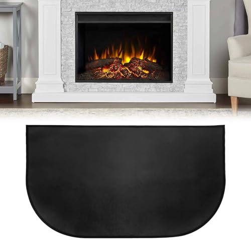 Hojalis Tappeto Ignifugo, 50 × 80cm Tappetino per Camino, Tappetino Ignifugo, Tappeto Ignifugo per Camino, Tappeto per Stufa, Tappeti Barbecue, Tappeto Ignifugo Camino per Camino, Griglia, Nero
