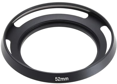 EMSea Paraluce da 52 mm compatibile con Fujinon XC15-45 mm F3.5-5.6 OIS PZ obiettivo compatibile con Fuji Fujifilm X-A5 X-T100 Foro trasparente 49 mm, nero