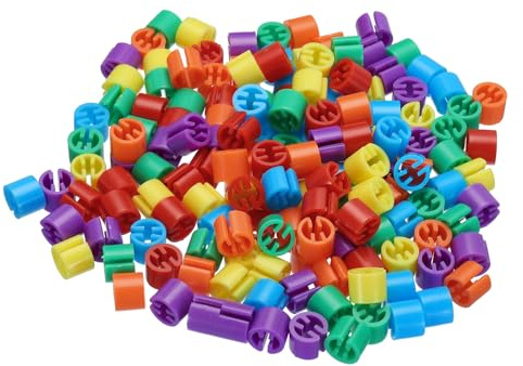 QUARKZMAN Kleiderbügel-Marker, Leere Etiketten für 3,5 mm Stangen 150 Stück | Farblichen Kennzeichnung von Kleidungsstücken Rot/Grün/Gelb/Blau/Lila/Orange