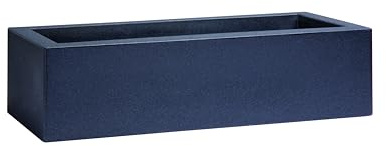 Nicoli vaso piccolo rettangolare Minos Cassetta, in resina, cm 45x20x12h, adatto per interno ed esterno, fioriera elegante effetto matt (Antracite)
