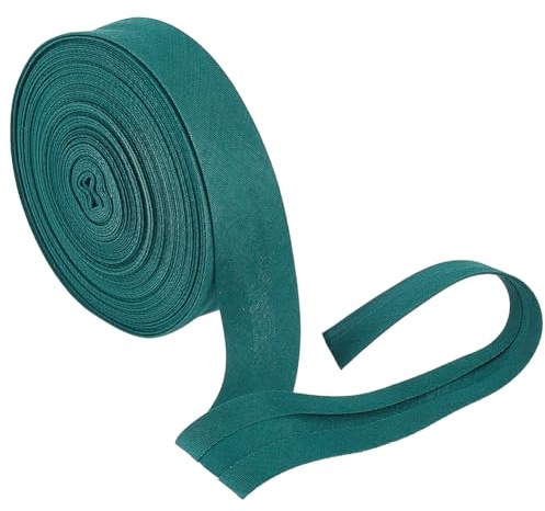 BENECREAT 10M Einfach Gefaltetes Schrägband, 20~22mm Breites Grünes Polycotton-Schrägband, Saumband Zum Nähen von Kleidungsstücken, Nähen, Rohrleitungen, Quilten