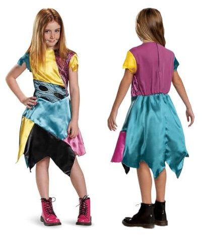 Disney - Déguisement L’Étrange Noël de Monsieur Jack - Costume Sally pour Filles - Taille L (10 à 12 Ans) - Licence Officielle Disney - Robe pour Halloween, Carnaval ou Fête Déguisée