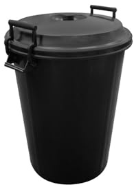 JARDIN202 - Cubo de Basura Industrial Robusto de 100 Litros - Contenedor de Residuos Duradero y Fácil de Limpiar | 100 litros (Negro)