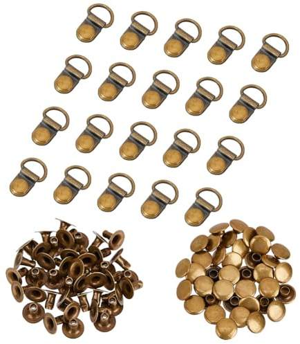 PH PandaHall Schnürhaken für Tibetische Stiefel Ösen Metallschnürhaken Schnalle D-Ring mit Nieten für Wanderschuhe Klettern