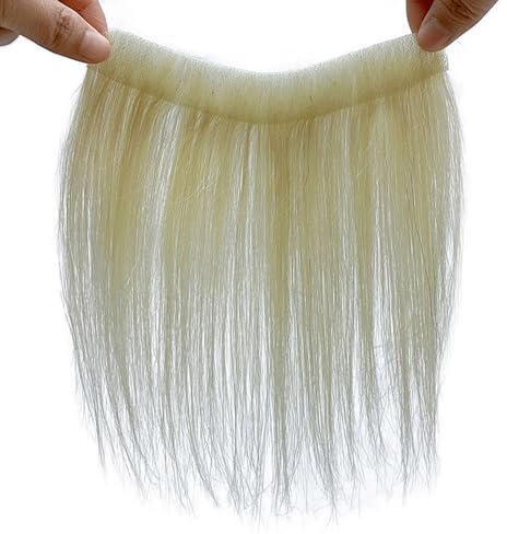 Toupet für die Stirn und den Haaransatz von Männern, glattes Klebeband aus menschlichem Haar, V-förmige blonde Haarverlängerung, dünne Pu-Hautbasis, Ersatz-Toupet(#613,2 * 16cm)