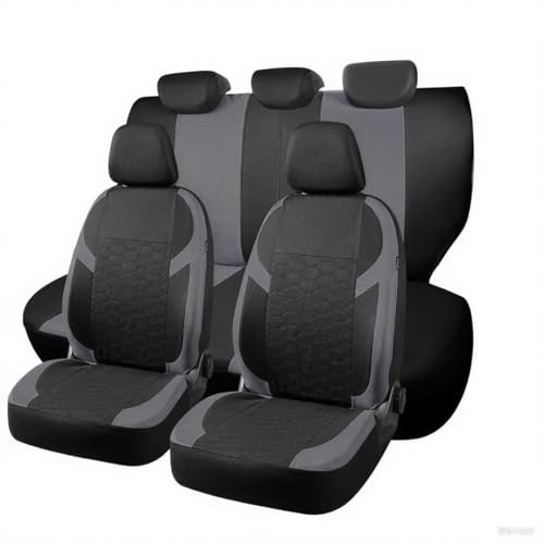 Chifeng Universelle Autositzbezüge Für VW Bora Golf IV V VI VII mk4 mk5 mk6 mk7 Jetta IV Santana T-ROC Polo – Komplettes Autoschutzset Aus Hochwertigem Polyester (Grau)