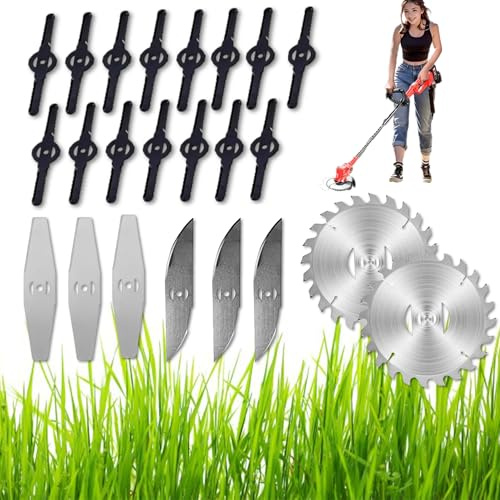 FGXY 23pcs Lame per Tagliabordi, Lame in Metallo, Lama di Ricambio, Lama per Decespugliatore, Accessori di Ricambio per Esterni,per Tagliaerba e Accessori, per Tosaerba e Utensili Elettrici Da Esterno