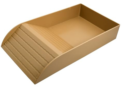 schildkrötenhaus outdoor, schildkröten zubehör Schildkrötenbadewanne, schildkröten gehege Haltbar, Schildkröten-Tisch-Accessoire, Anti-Rutsch-Schildkröten-Wassernapf, 35,5 x 20 x 6 cm (gelb-braun)