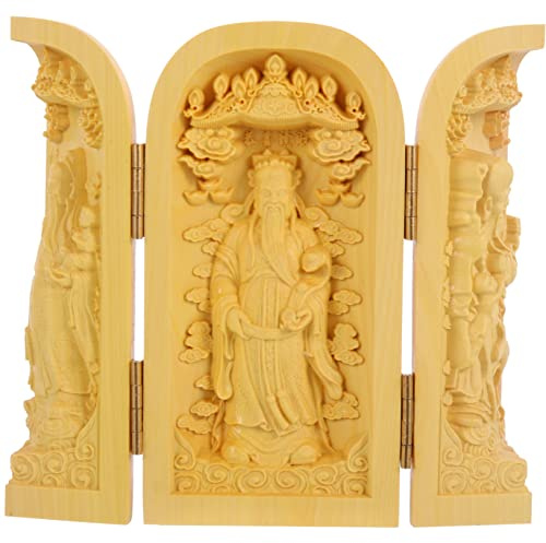 Zerodeko Estatua de Buda de Madera de boj decoración de decoración del hogar Retro estatuilla en Forma de Buda estatuas Aire decoración de Buda estatuas de Buda