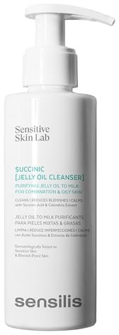 Sensilis Succini Jelly Oil Cleanser Gel Limpiador Anti-imperfecciones, Seborregulador, Hidratante y Calante, Con Ácido Succinico, Para Pieles Sensibles 150 ML