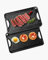 VEVOR wendbarer Grillplatte Bratpfanne Griddle aus Gusseisen (185 x 342 mm), tragbare rechteckige BBQ Pfanne mit Griff, Familienkochgeschirr für Herdplatten drinnen/draußen Grill, schwarz