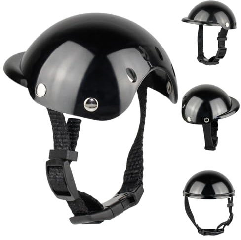Hundehelm Niedlicher kuppelförmiger Katzenhelm Atmungsaktiver, gepolsterter Hunde-Schutzhelm mit verstellbarem Kinnriemen Winddichter, sonnen- und rissbeständiger ABS-Haustier-Motorradhelm S Katz