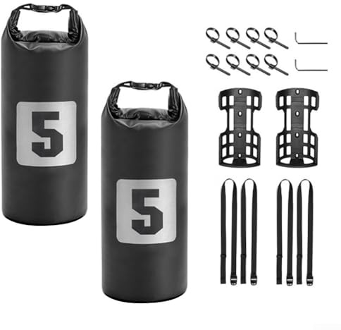 Lecreatekit Fahrradgabeltasche, wasserdicht, wasserdicht, Roll-Top, Fahrradtaschen für Reisen, Fahrradpacken (2 x Gepäckträger + 2 x 5 l Tasche)