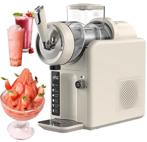 Macchina Per Granite Da 150w Per La Casa: Macchina Per Granite Da 15-60 Minuti, Macchina Per Granite E Bevande Ghiacciate Con 5 Programmi Preimpostati,Pulizia Automatica Con Un Clic,Beige