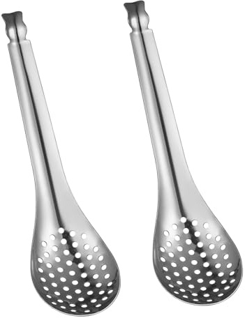 ZUNOXAZ Espumadera Acero Inoxidable de 2 Piezas Orificios Finos y Resistente al Óxido para Cocina y Bar, Colador Casero Adecuado para Freír y Cocinar