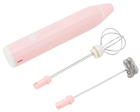 Xixian Mini Agitador Eléctrico, Impedimento de Huevo Eléctrico Multifunción Inalámbrico con 2 Cabezas de Eggbeater para Beber café para café, para Leche de Espuma para Lattes (Rosa)