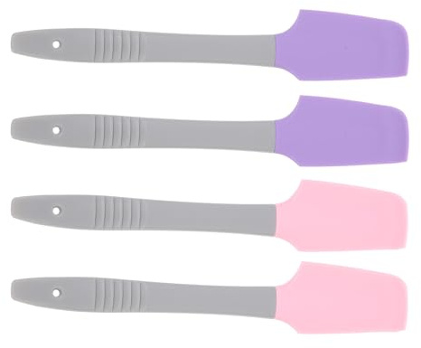 HOMSFOU Spatole per Cera in Silicone 4 Pezzi, Applicatori di Crema Multifunzione Portatili per Ceretta Corpo, Viso e Gambe, Strumenti Leggeri per Depilazione Domestica