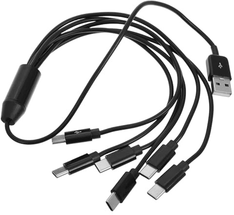 Lurrose Câble de Charge Multiple USB Type-c pour Voiture Câble de Données Charge Rapide 50 Cm en Plastique Automobile et Bureau