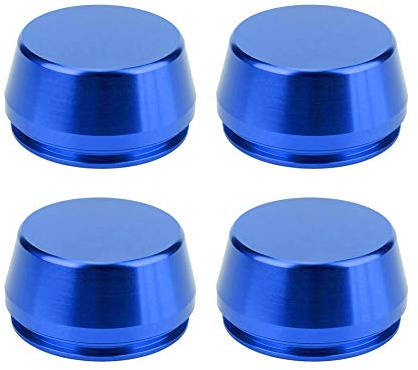 4 uds. Tapacubos universales de Aluminio de 56 mm para Llantas, Cubierta del buje, Accesorio de modificación de automóvil Duradero y Resistente a la corrosión con diseño de Encaje (Azul)