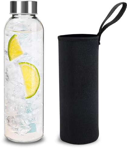 TEGOVE Bouteille d'eau en verre,Gourde Sport 500ml/1PCS -Bouteille d'eau