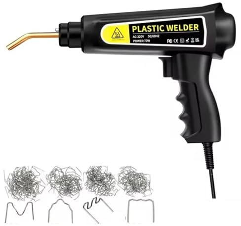 amortiguadores de coche Pistola de calor, máquina soldar plástico, soldador parachoques, grapas, kit herramientas para reparación coche(400pcs)