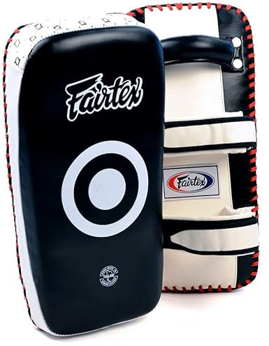 Fairtex kplc Curved Kick Pads Boxen Muay Thai Boxing Pads MMA K1 Training Focus Pad Punch Verkauft Ein Paar, Black-White KPLC2