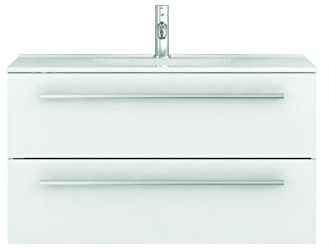 Sieper I Waschtischunterschrank 90 x 50 cm mit Waschtisch, Libato Badezimmermöbel, Badezimmerunterschrank I Weiß