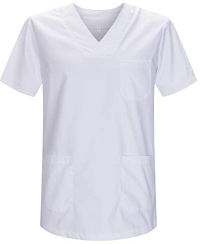 MISEMIYA - Abbigliamento Lavoro Unisex Collo Picco Maniche Corte Uniforme Clinica Ospedale Pulizia Veterinario IGIENE OSPITALITÁ - Ref.817