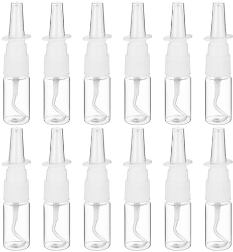 ULTECHNOVO 10Ml Portable Thickened Pet Spray Bottle Transparent Refillable Nasal Spray Container with Leak-Proof Lid for Travel Outdoor Nasal Care