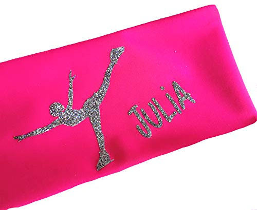 Eiskunstlauf Stirnband für kleine Eisprinzessinnen mit Glitzer, Figur, Name, personalisierbar