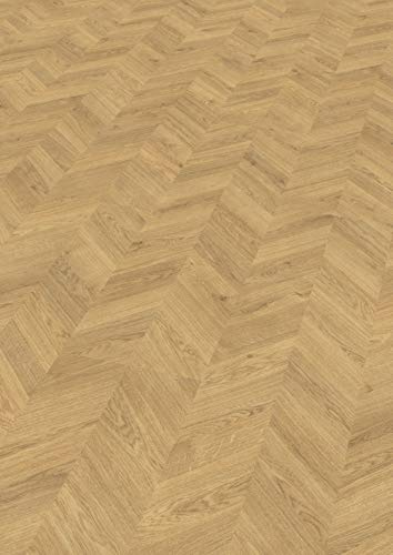 EGGER Home Laminatboden EHL065 Weinburg Eiche hell (8mm, 2,535m²) | authentische Fischgrätoptik | | Einfache Verlegung durch CLIC It! System | Praktisch & wertbeständig